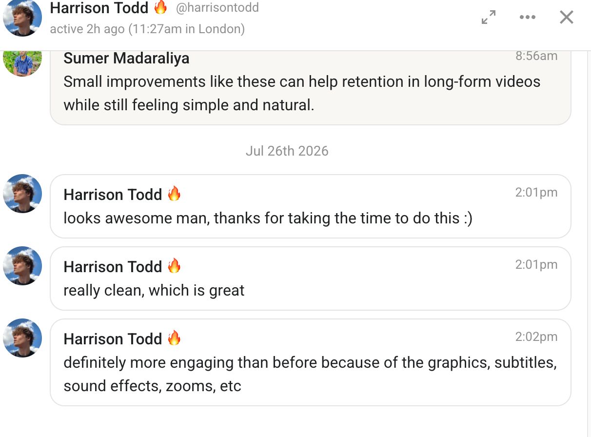 Harrison Todd testimonial chat